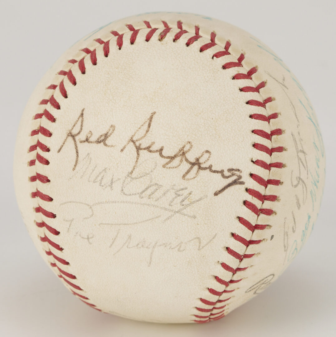 Lot 587: Two Signed Baseballs: HoF w/ DiMaggio & Stengel Plus Koufax & Drysdale