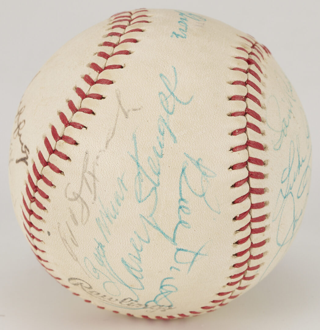 Lot 587: Two Signed Baseballs: HoF w/ DiMaggio & Stengel Plus Koufax & Drysdale