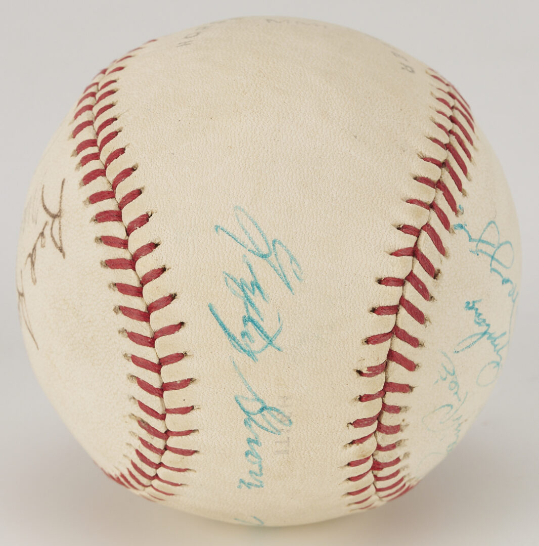 Lot 587: Two Signed Baseballs: HoF w/ DiMaggio & Stengel Plus Koufax & Drysdale
