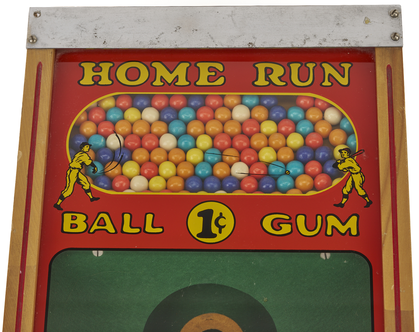 Lot 588: Coin Op Home Run Baseball Gumball Dispenser by Victor Vending Co., C. 1940s