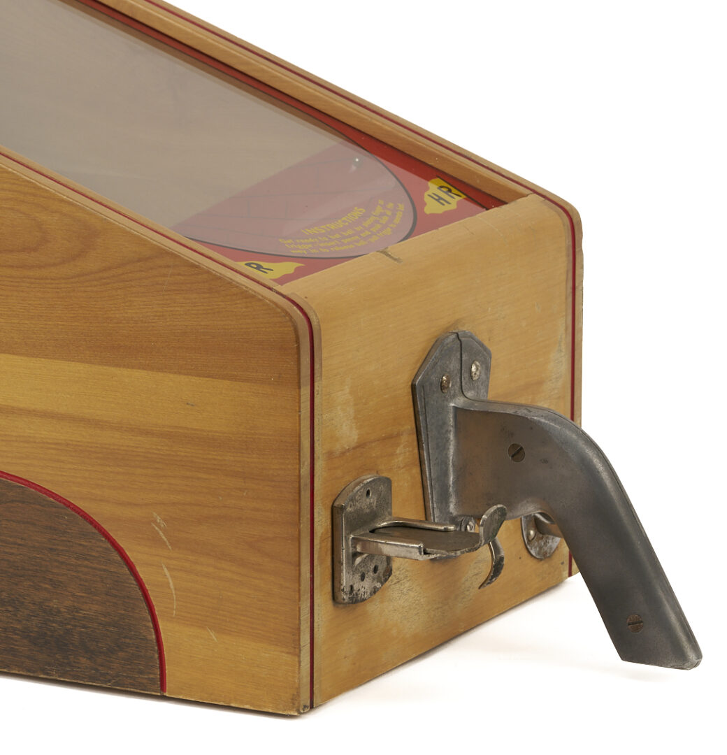 Lot 588: Coin Op Home Run Baseball Gumball Dispenser by Victor Vending Co., C. 1940s