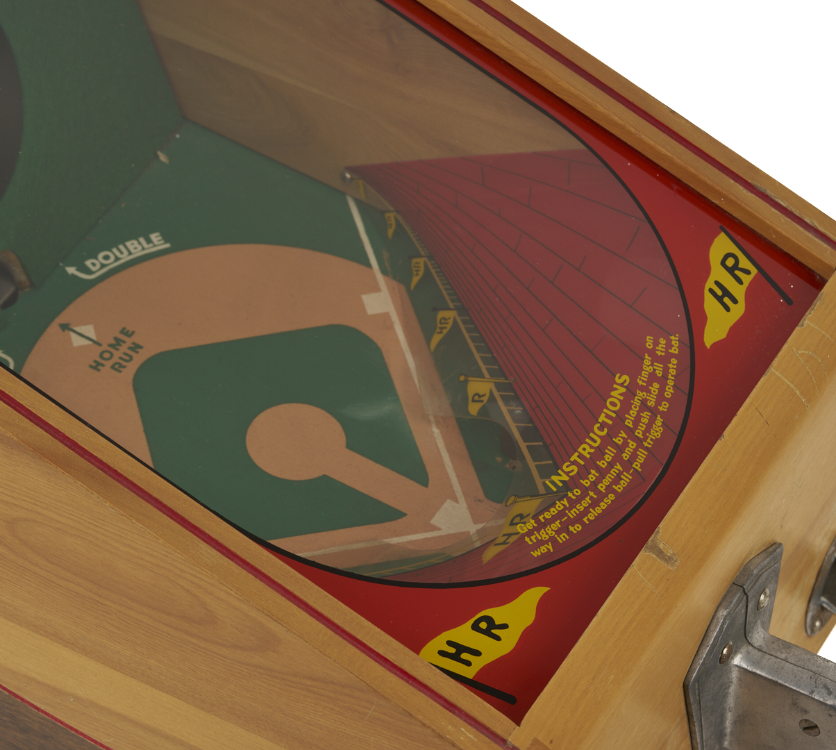 Lot 588: Coin Op Home Run Baseball Gumball Dispenser by Victor Vending Co., C. 1940s