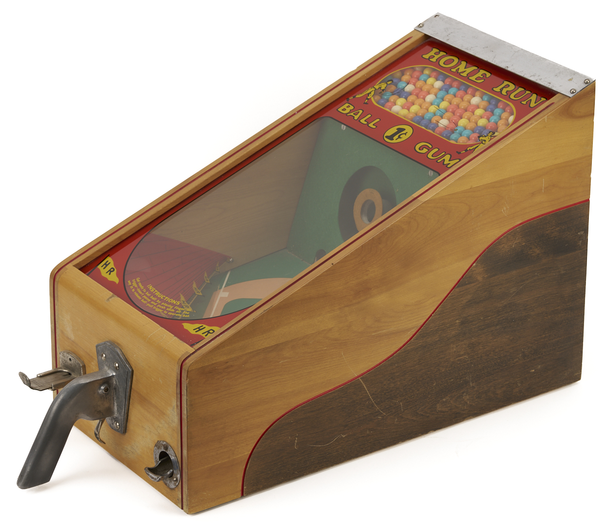 Lot 588: Coin Op Home Run Baseball Gumball Dispenser by Victor Vending Co., C. 1940s
