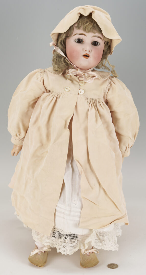 Lot 589: Large Antique Bisque Doll, 28″