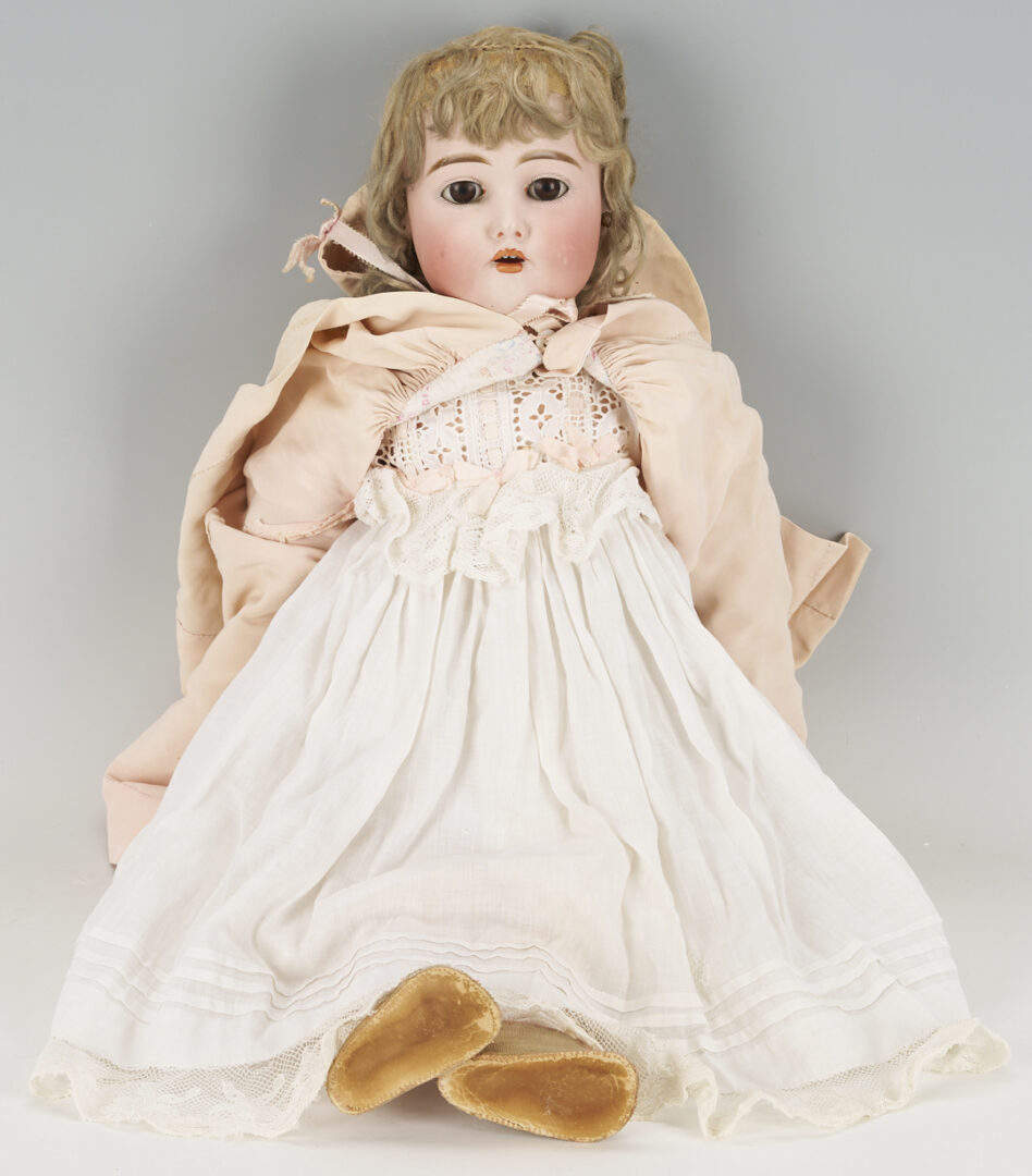 Lot 589: Large Antique Bisque Doll, 28″