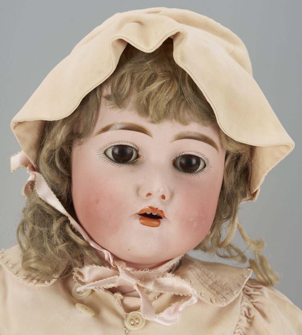 Lot 589: Large Antique Bisque Doll, 28″
