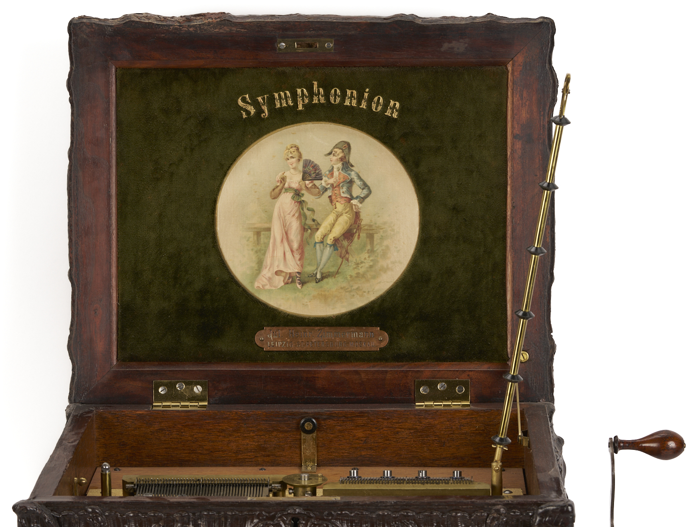 Lot 591: Symphonion Rococo Music Box plus 15 Discs