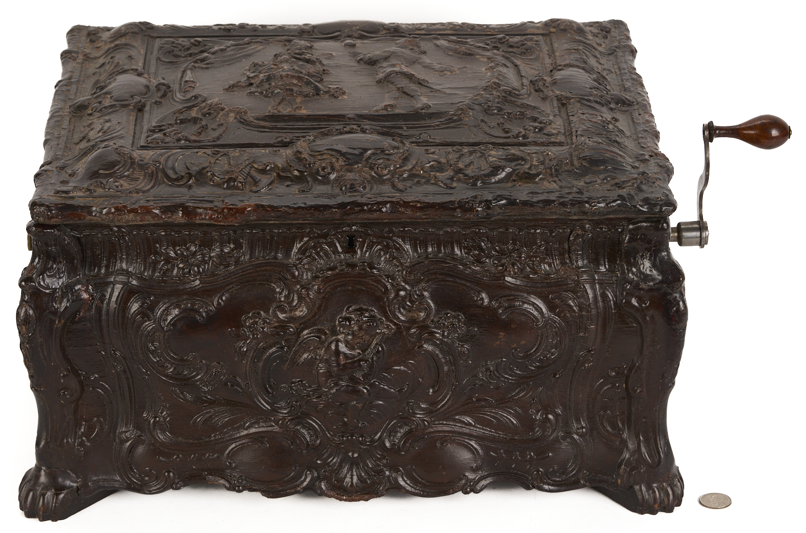 Lot 591: Symphonion Rococo Music Box plus 15 Discs