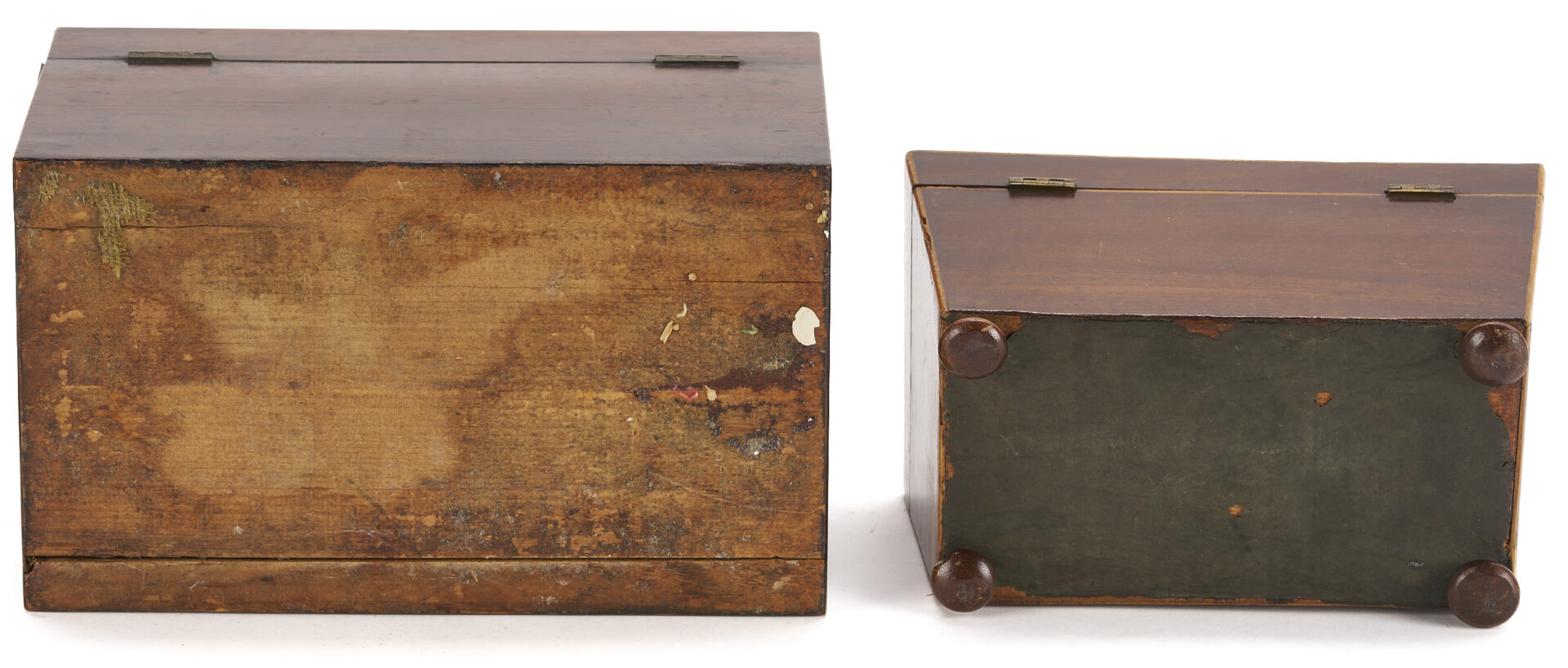 Lot 592: Ship in Bottle, Music Box, & 2 Tea Caddies