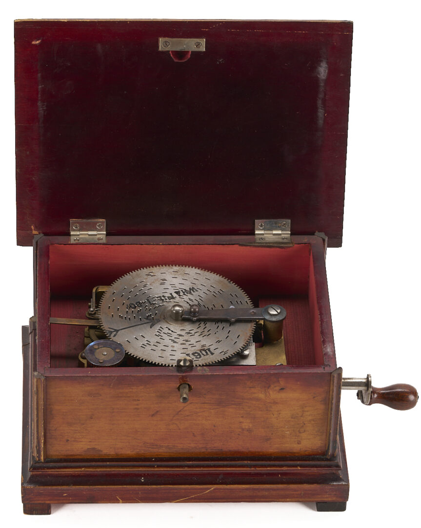 Lot 592: Ship in Bottle, Music Box, & 2 Tea Caddies