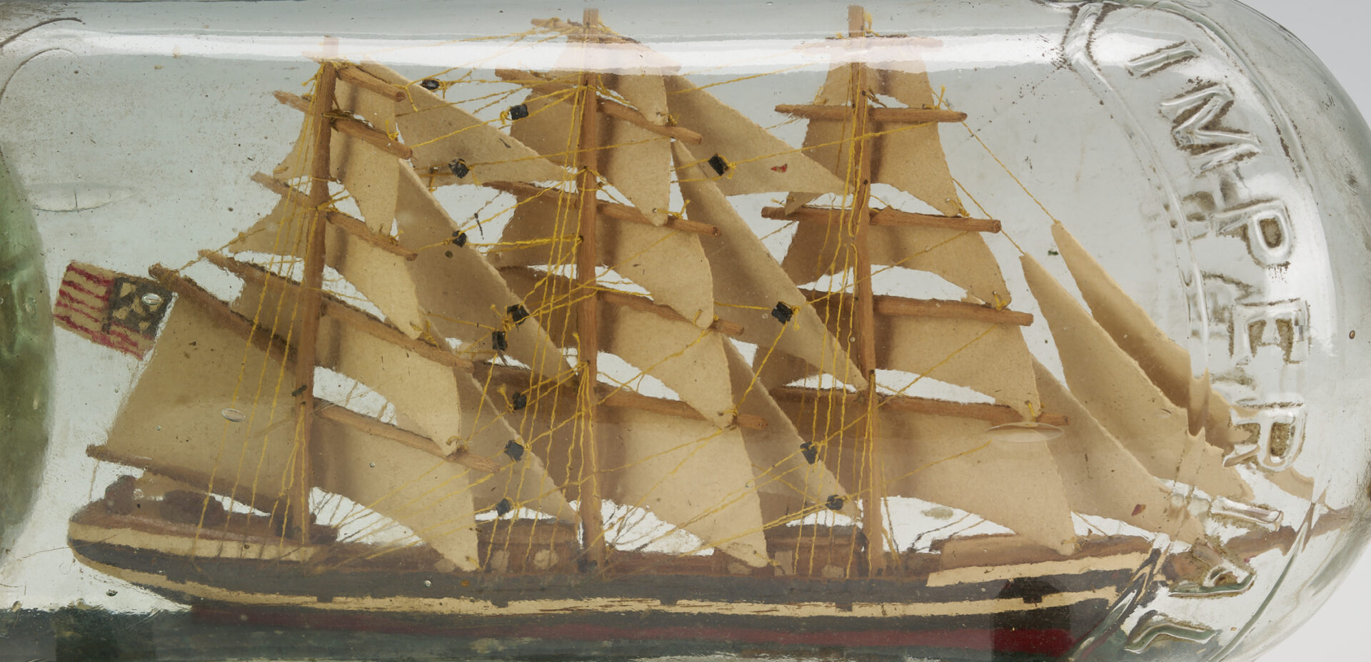 Lot 592: Ship in Bottle, Music Box, & 2 Tea Caddies