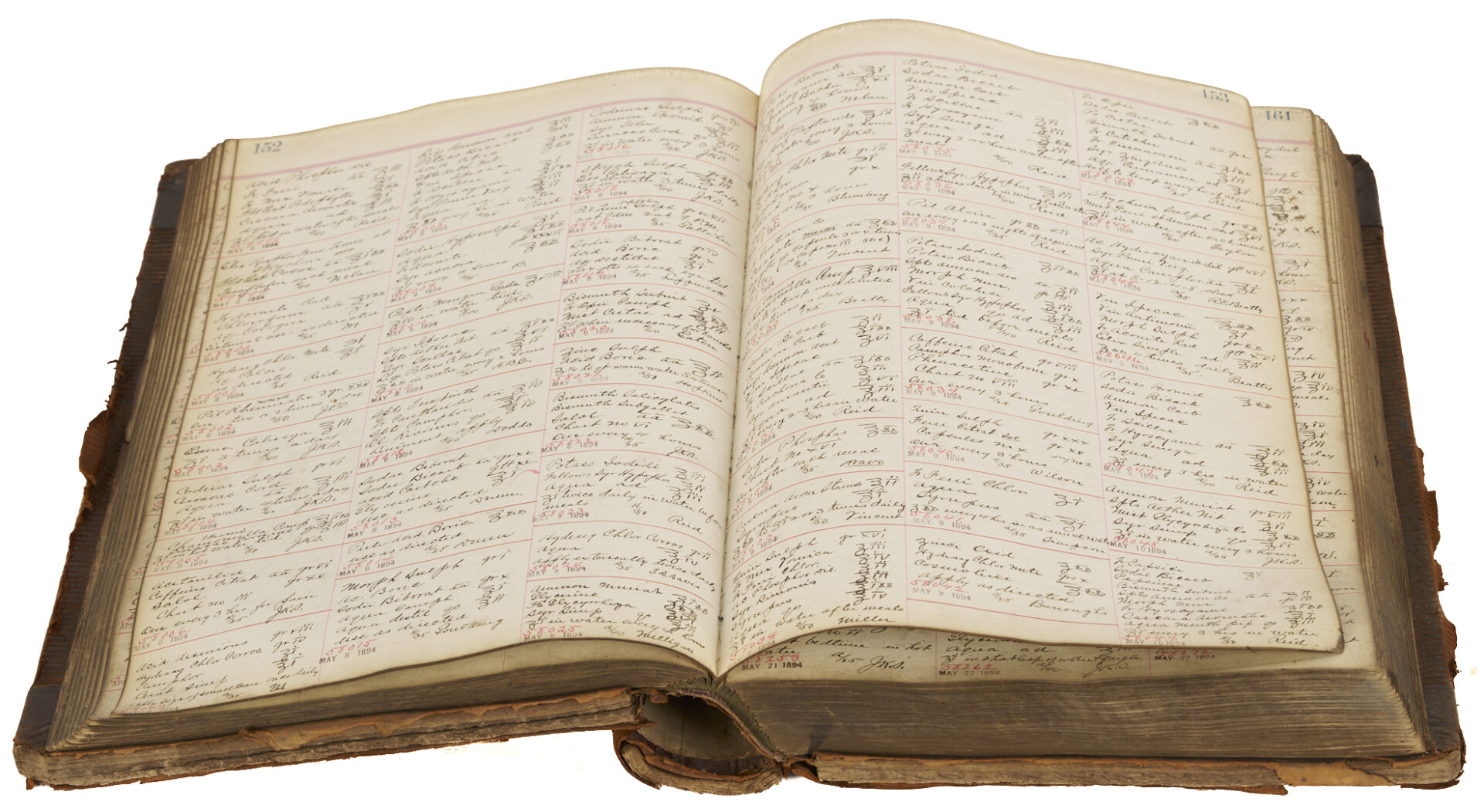 Lot 593: Large Mahogany Book Press w/ Leatherbound Pharmacist’s Ledger