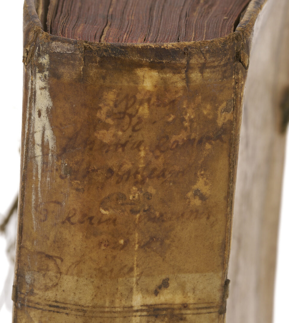 Lot 594: Two Antique Vellum Bound Books; 1708 Biblioteque; plus 1598 Justus Lipsius
