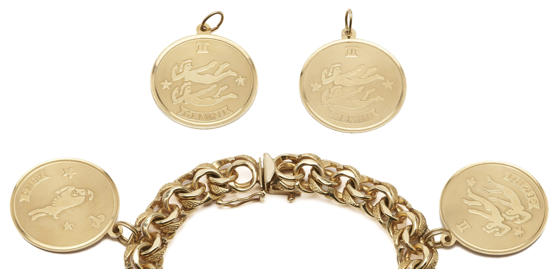 Lot 59: Vintage 14K Disc Charm Bracelet