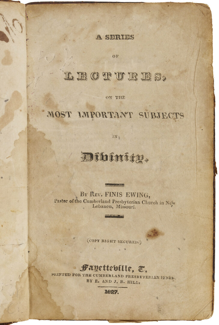 Lot 601: 1870 TN Constitution Plus 1827 Fayetteville Book / Imprint