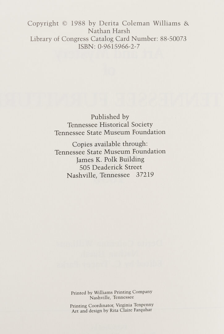 Lot 602: The Art & Mystery of Tennessee Furniture