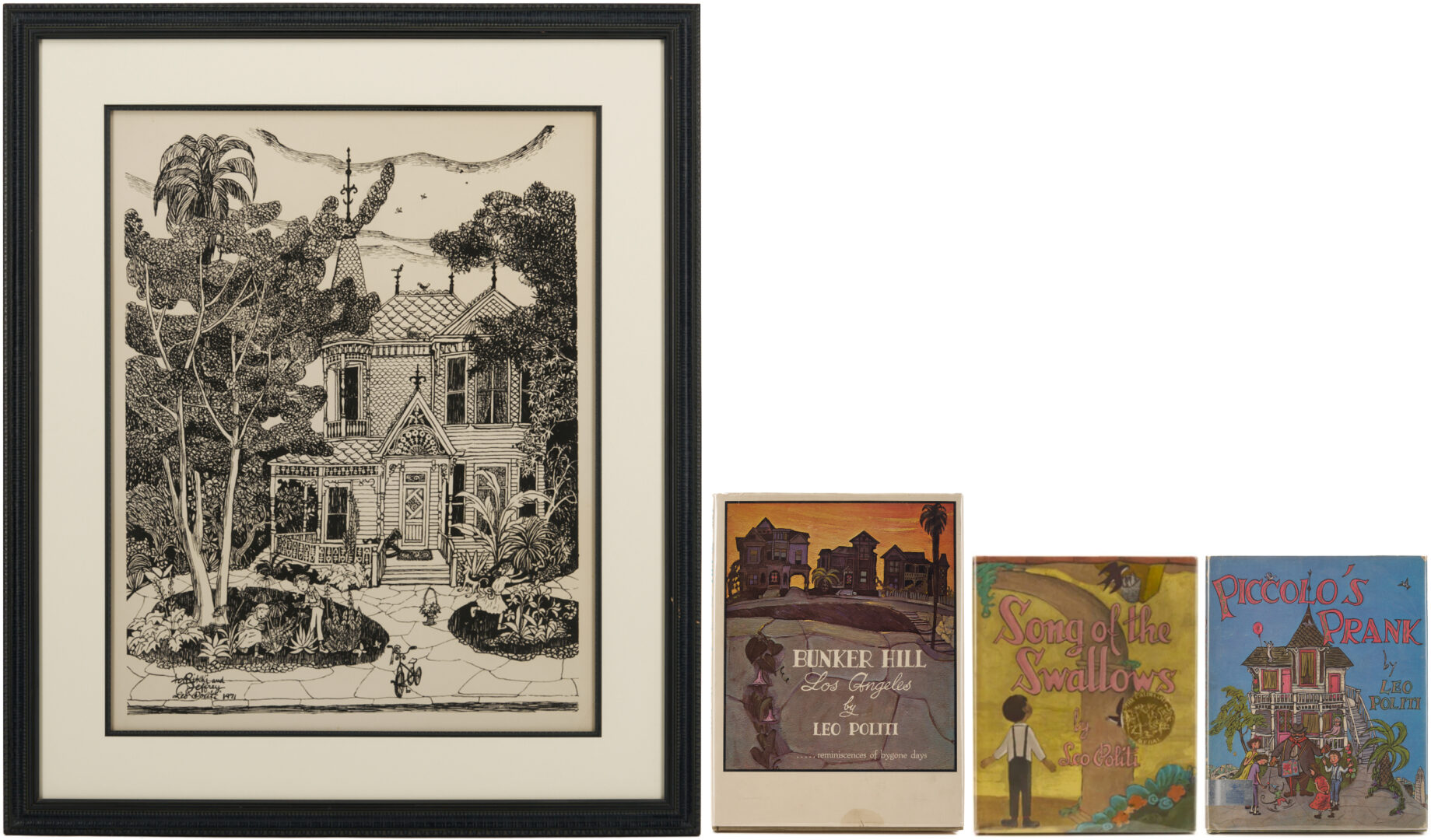 Lot 603: Leo Politi Inscribed Print Plus 3 Signed & Decorated Books