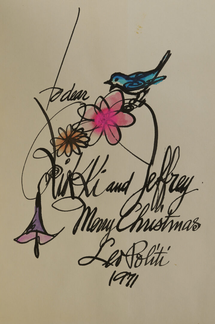 Lot 603: Leo Politi Inscribed Print Plus 3 Signed & Decorated Books