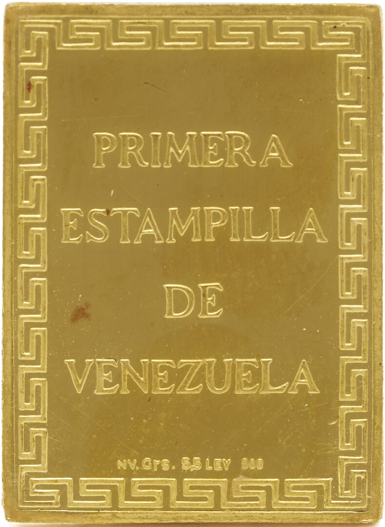 Lot 605: 3 Venezuela 22K Gold Replica Stamps