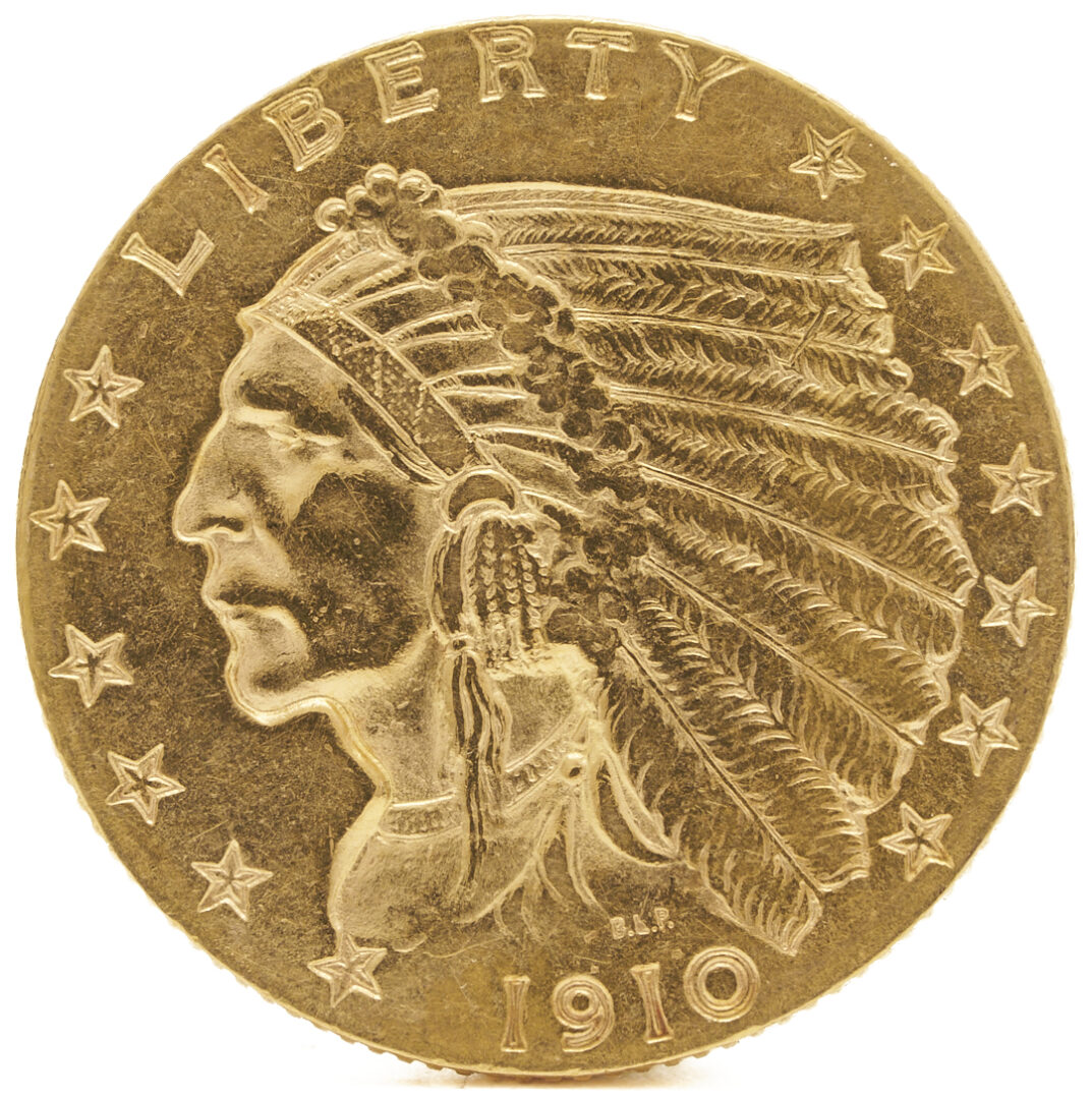 Lot 606: 3 US Gold Coins, Liberty Head & Indian Head