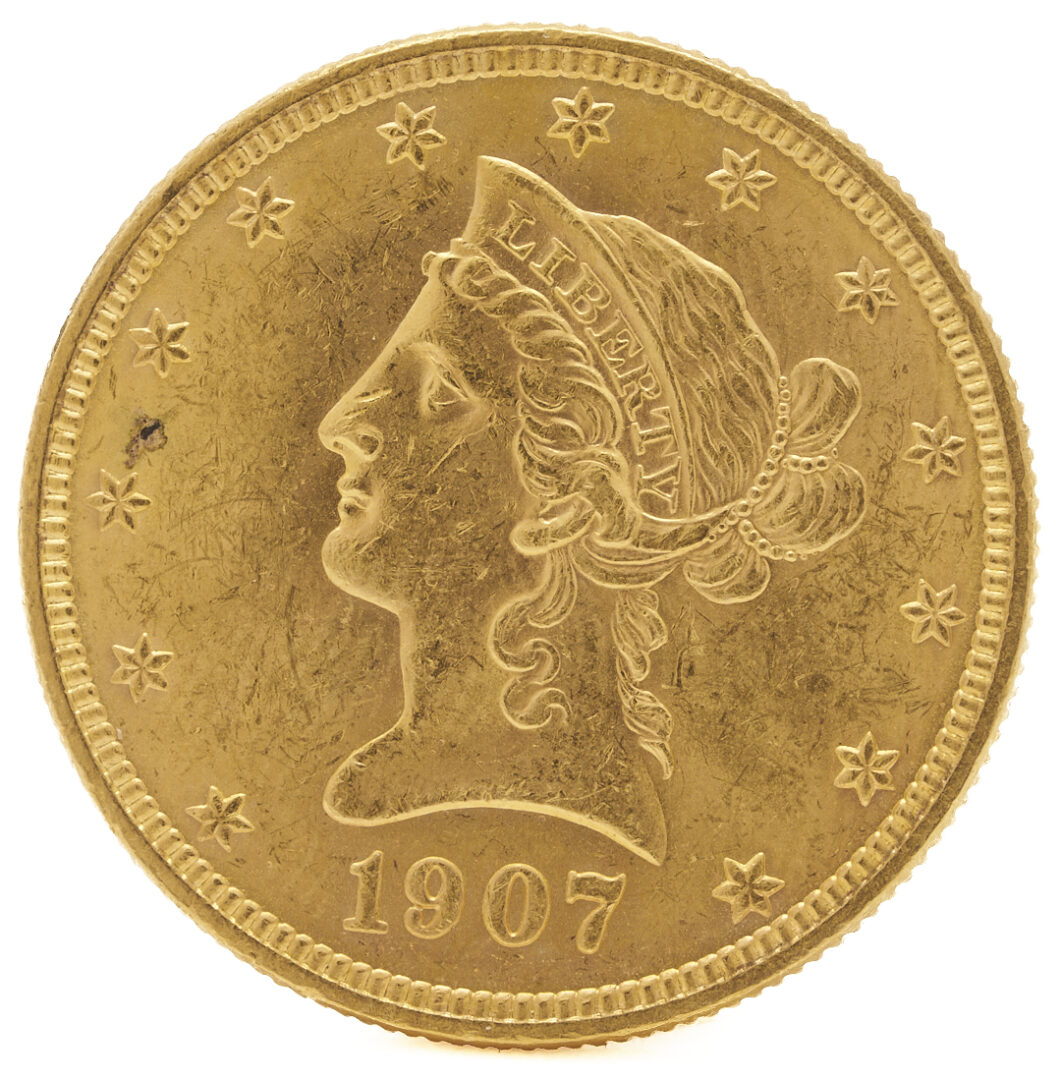 Lot 607: 1907 Philadelphia $10 Liberty Head Gold Coin