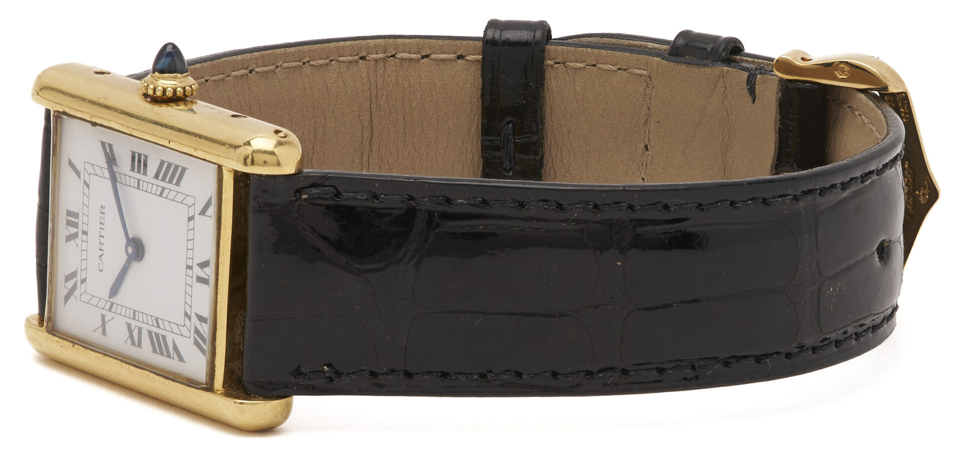 Lot 60: 18K Cartier Tank Louis Wristwatch