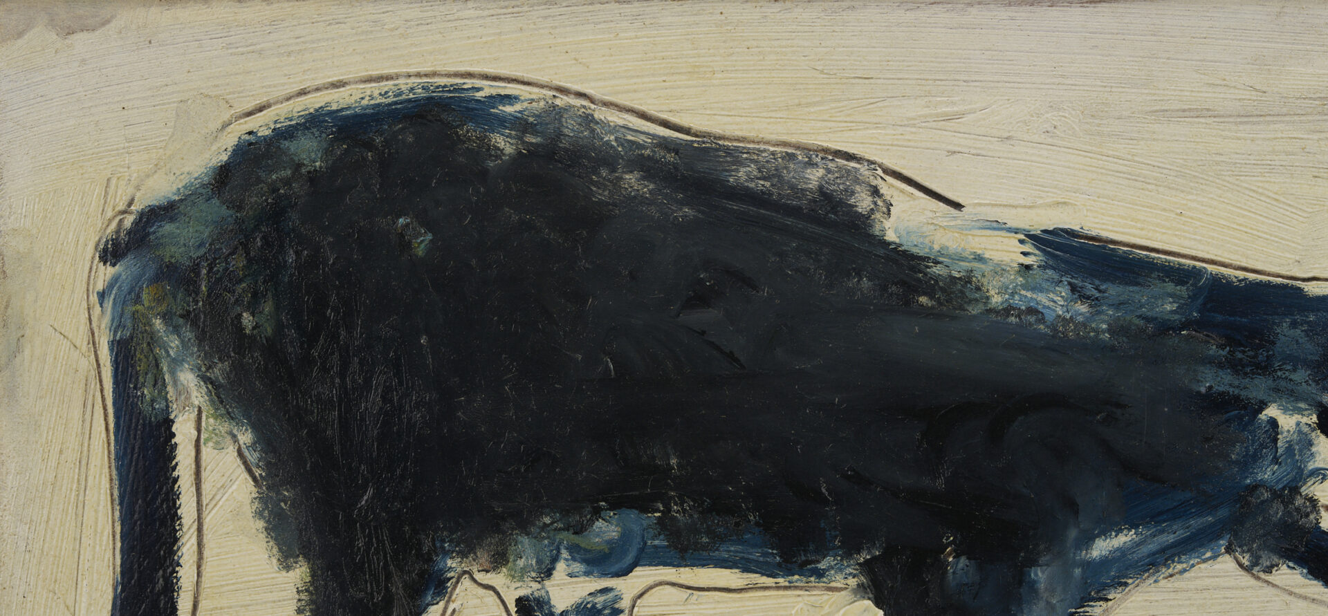 Lot 618: Sterling Strauser Oil on Board Painting, Black Cat