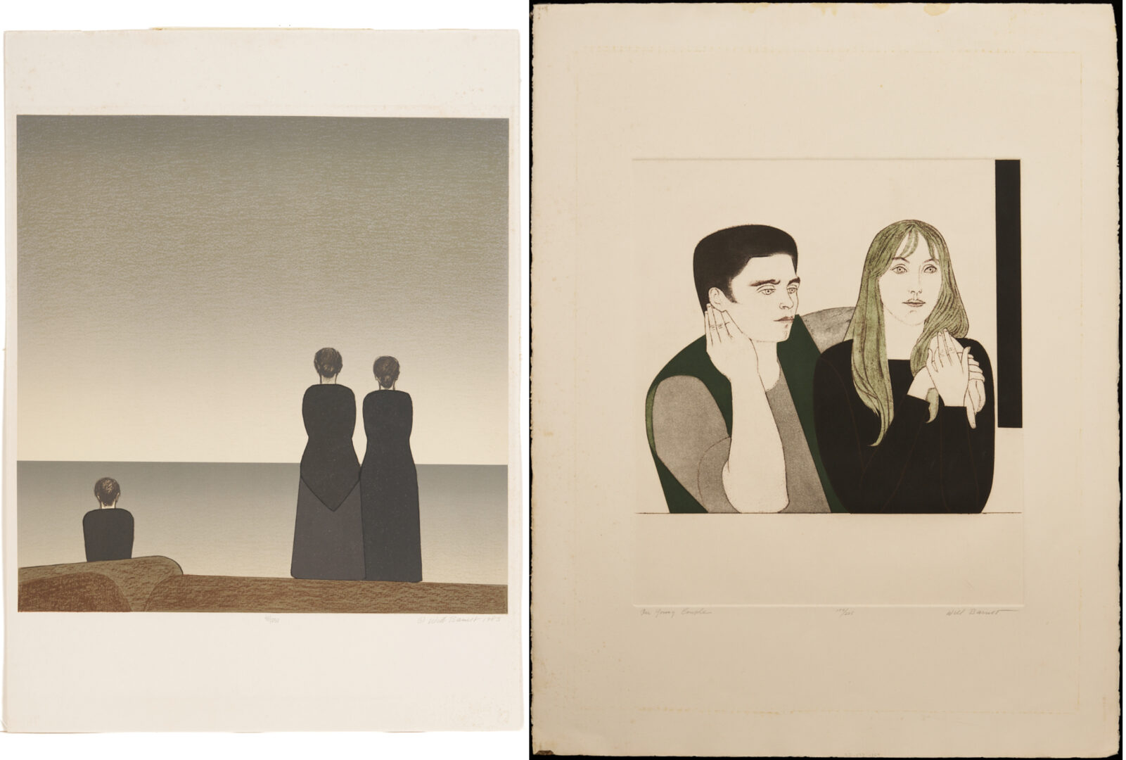 Lot 620: 2 Will Barnet Prints: Peter Grimes from Met. Opera Fine Art & Young Couple