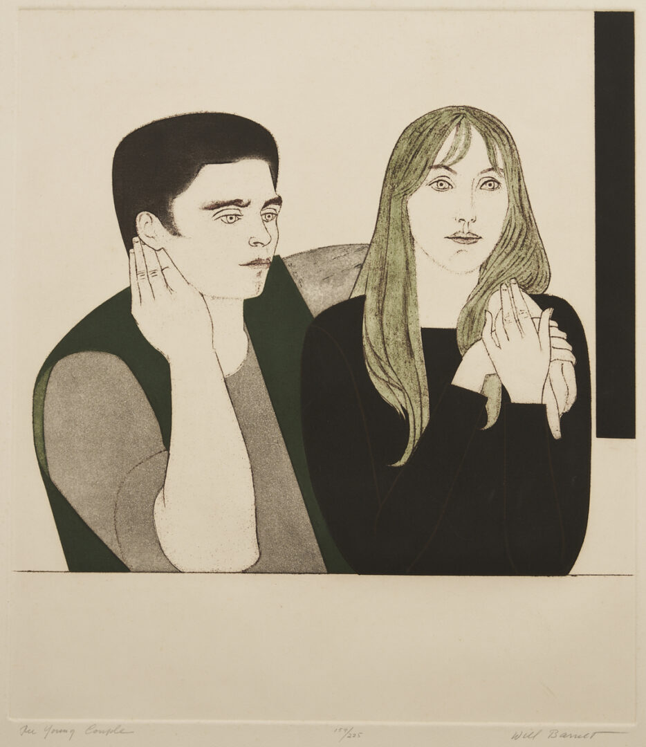 Lot 620: 2 Will Barnet Prints: Peter Grimes from Met. Opera Fine Art & Young Couple