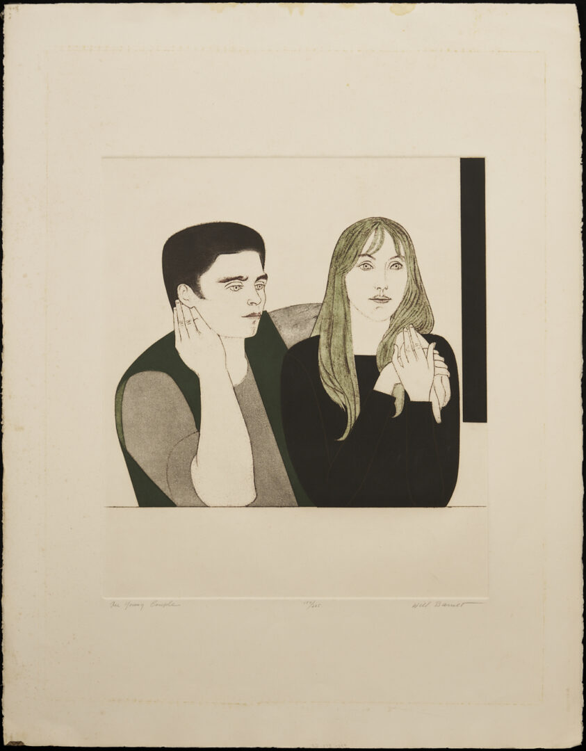 Lot 620: 2 Will Barnet Prints: Peter Grimes from Met. Opera Fine Art & Young Couple