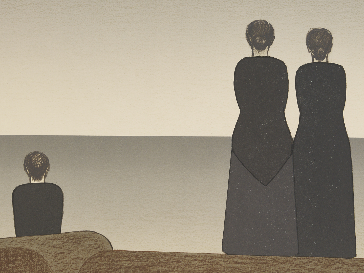 Lot 620: 2 Will Barnet Prints: Peter Grimes from Met. Opera Fine Art & Young Couple