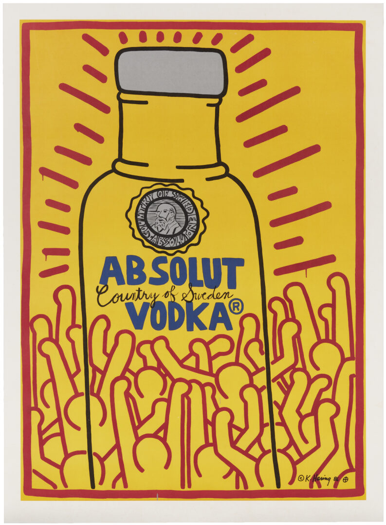 Lot 621: Scarce Keith Haring Absolut Vodka Poster, Absolut Haring, 1986