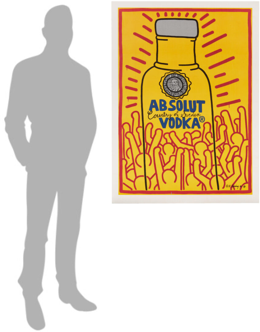 Lot 621: Scarce Keith Haring Absolut Vodka Poster, Absolut Haring, 1986