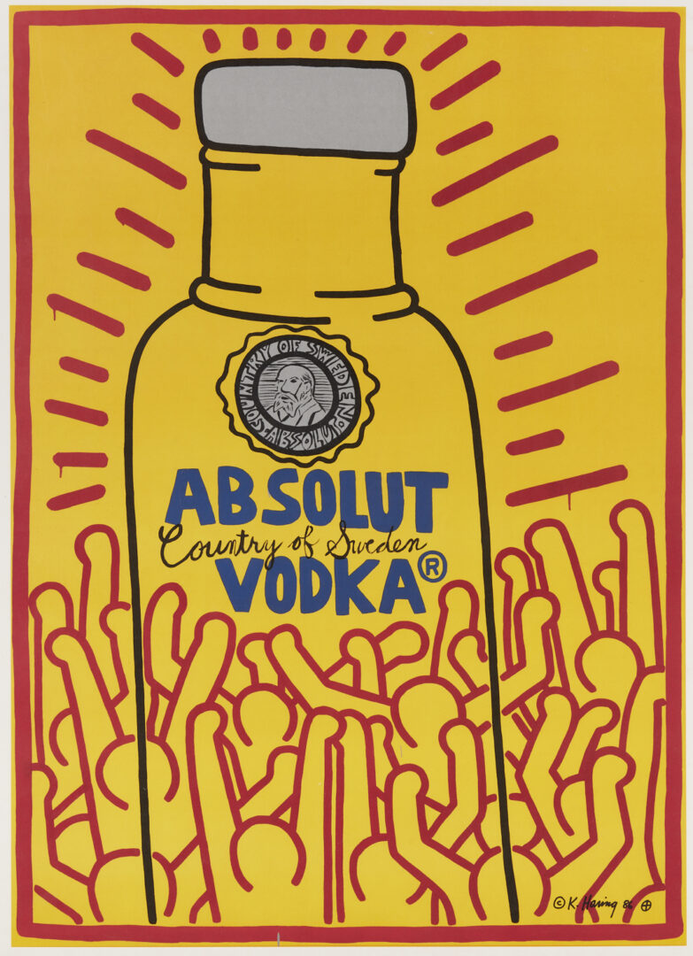 Lot 621: Scarce Keith Haring Absolut Vodka Poster, Absolut Haring, 1986