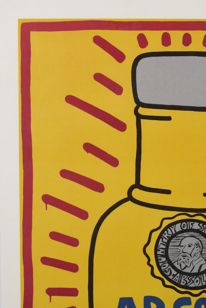 Lot 621: Scarce Keith Haring Absolut Vodka Poster, Absolut Haring, 1986