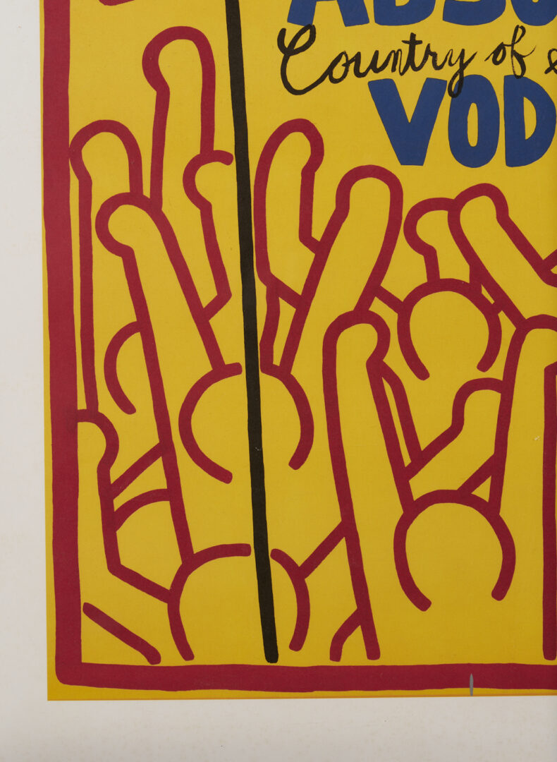 Lot 621: Scarce Keith Haring Absolut Vodka Poster, Absolut Haring, 1986