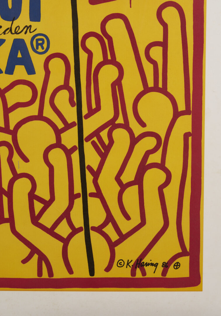 Lot 621: Scarce Keith Haring Absolut Vodka Poster, Absolut Haring, 1986