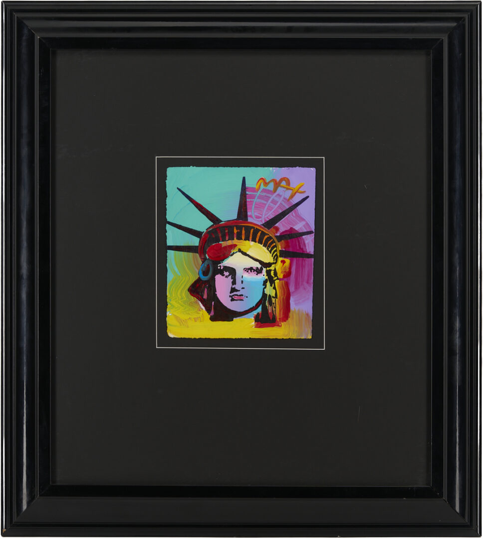 Lot 622: Peter Max Painting: Liberty Head