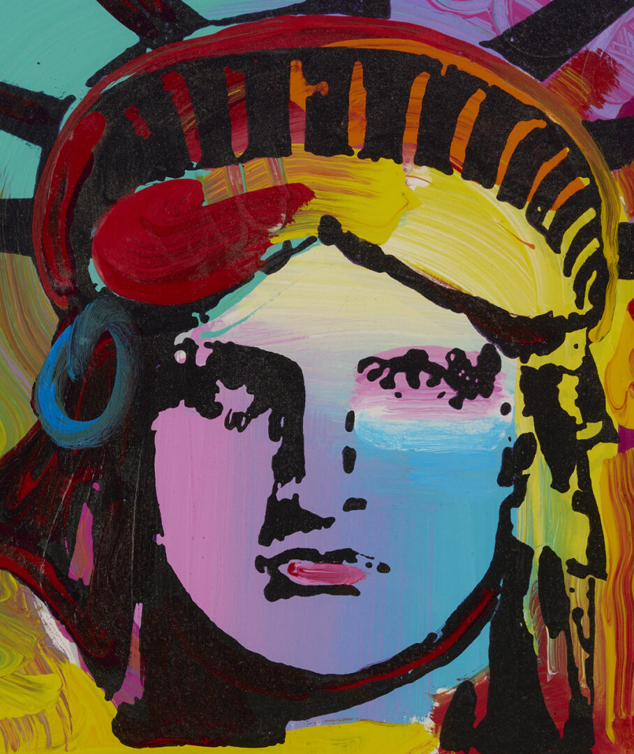 Lot 622: Peter Max Painting: Liberty Head