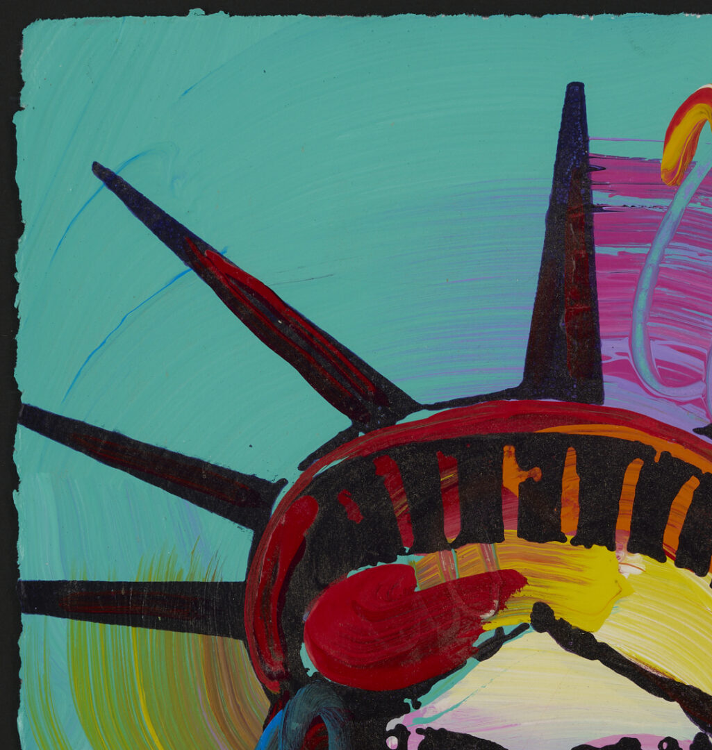 Lot 622: Peter Max Painting: Liberty Head