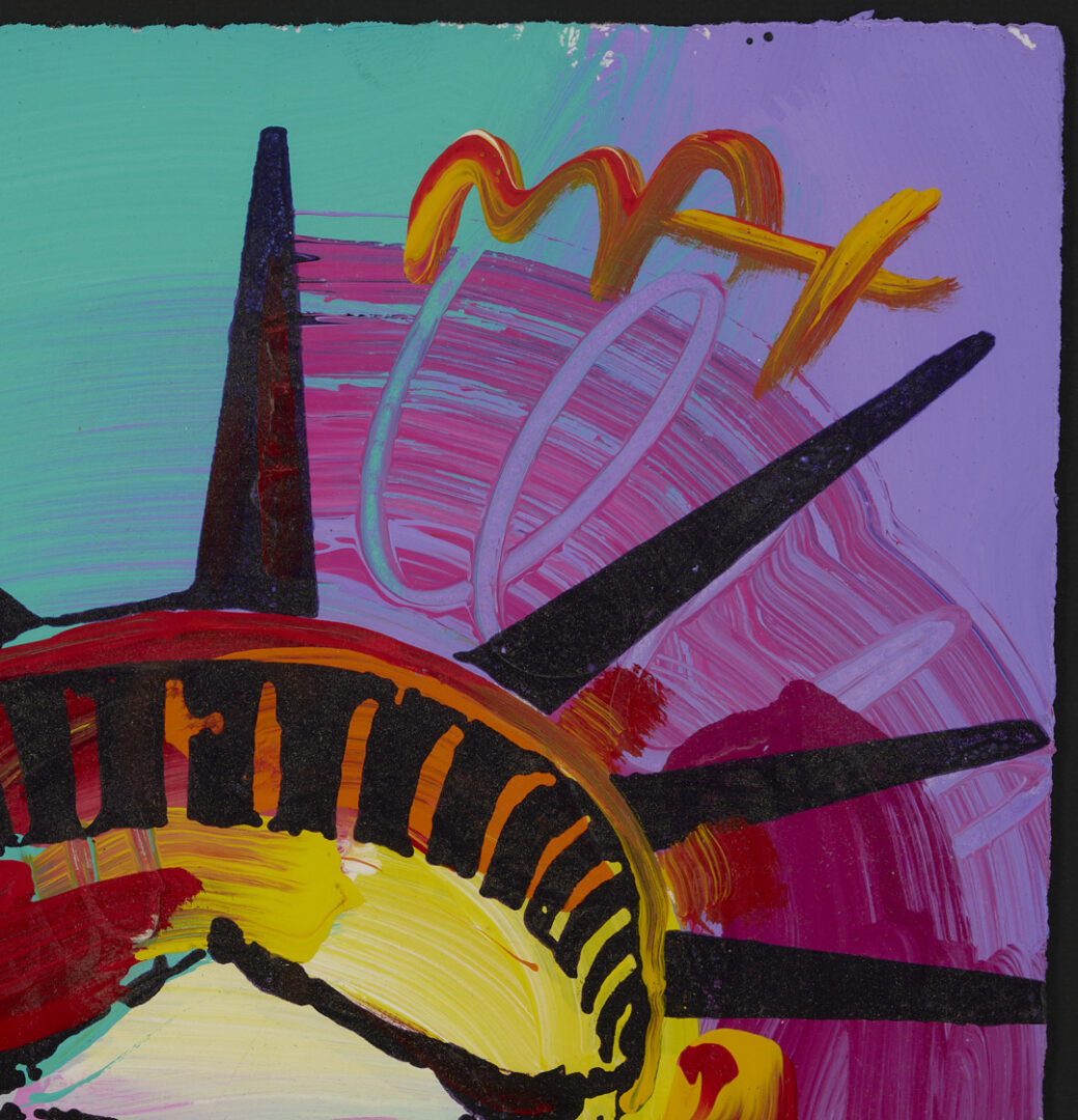 Lot 622: Peter Max Painting: Liberty Head