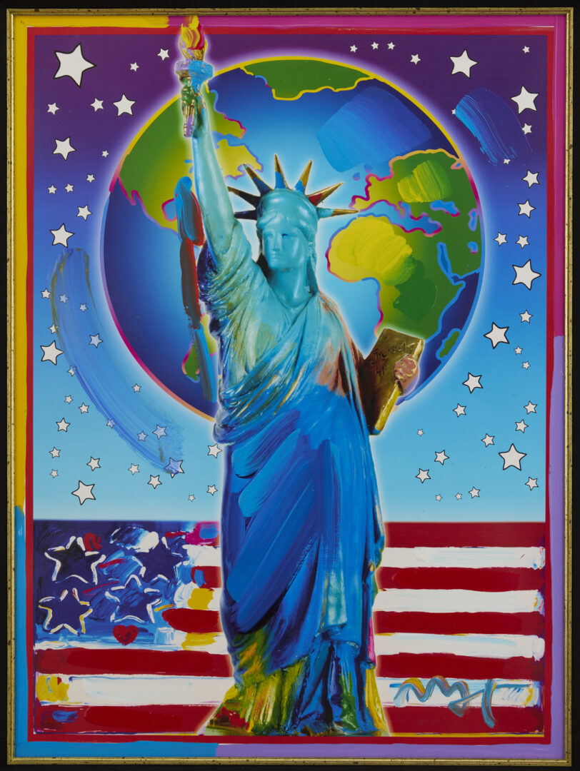 Lot 623: Peter Max Serigraph & Painting, Peace on Earth II