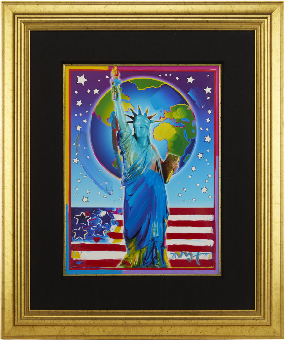 Lot 623: Peter Max Serigraph & Painting, Peace on Earth II