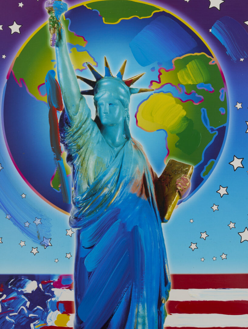 Lot 623: Peter Max Serigraph & Painting, Peace on Earth II