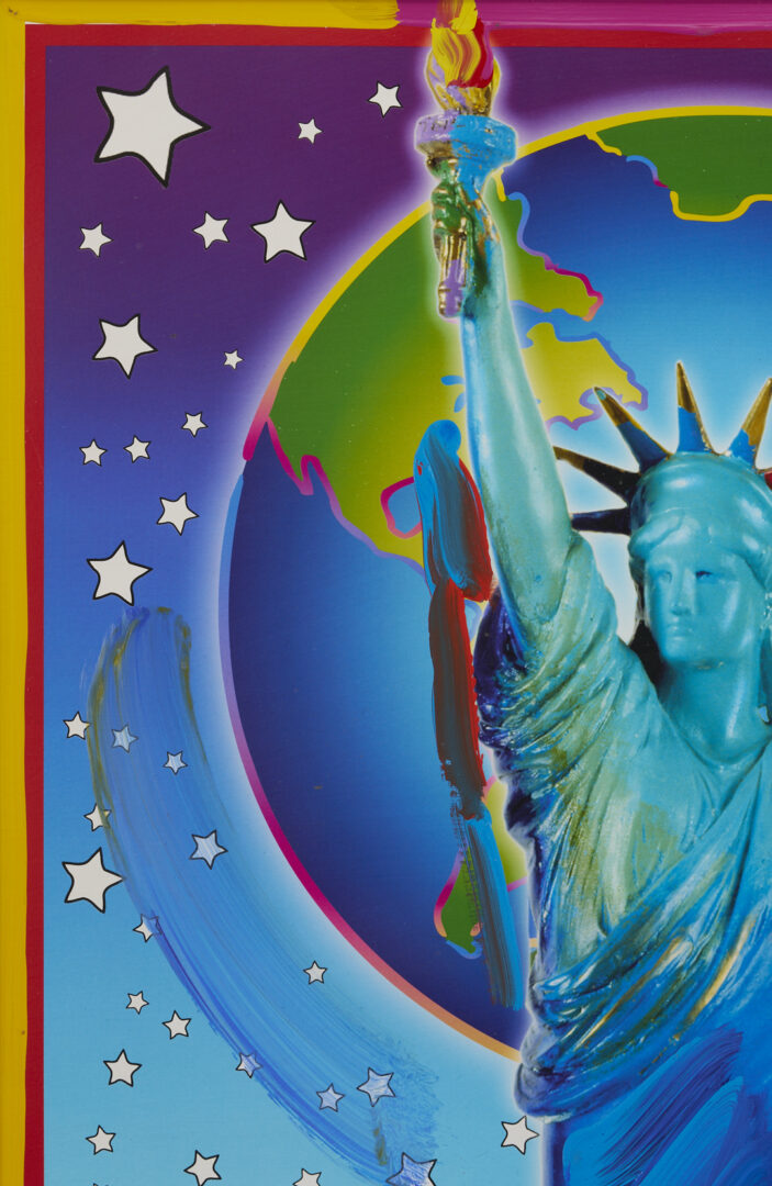 Lot 623: Peter Max Serigraph & Painting, Peace on Earth II