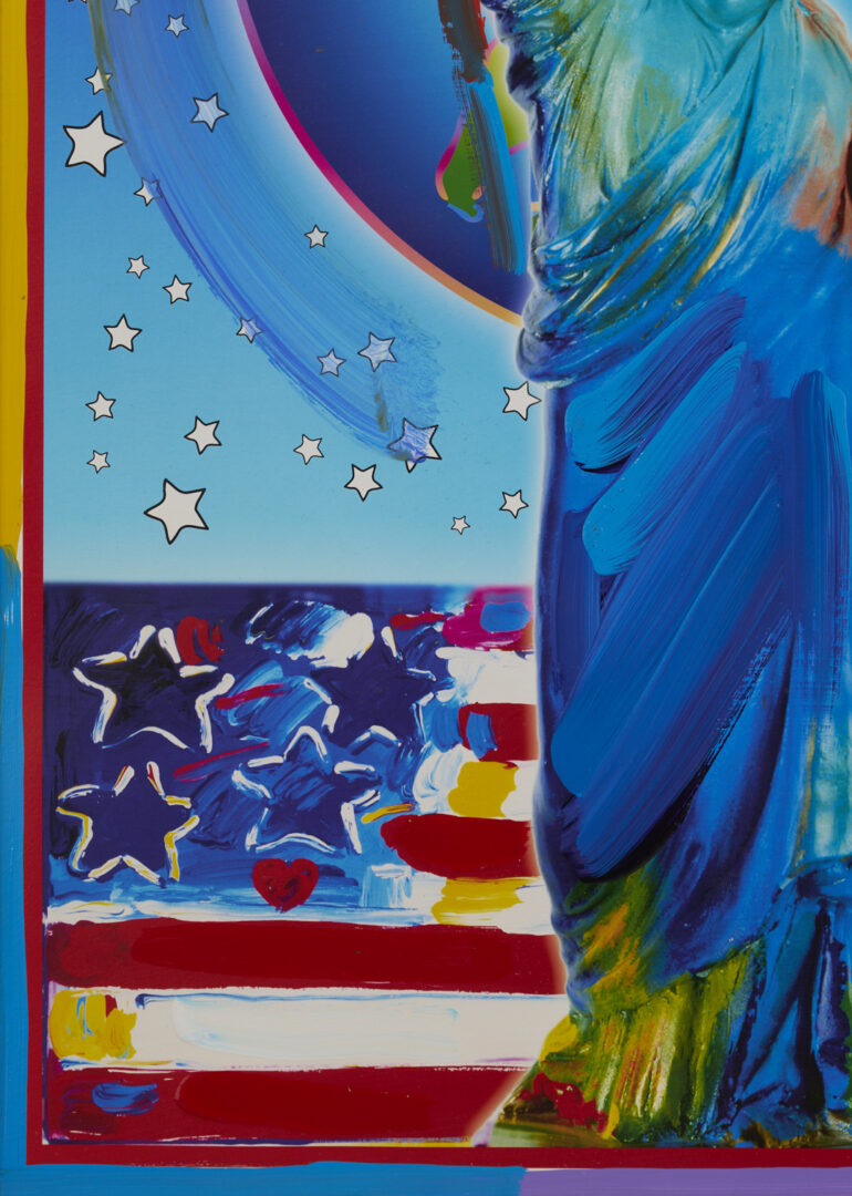 Lot 623: Peter Max Serigraph & Painting, Peace on Earth II