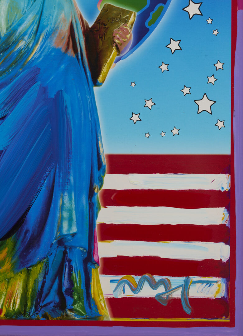 Lot 623: Peter Max Serigraph & Painting, Peace on Earth II