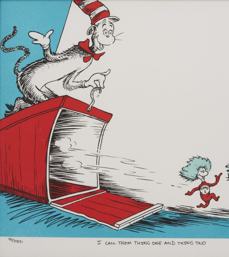 Lot 624: 3 Theodor Geisel / Dr. Seuss Lithographs, Cat In The Hat & Sleep Book