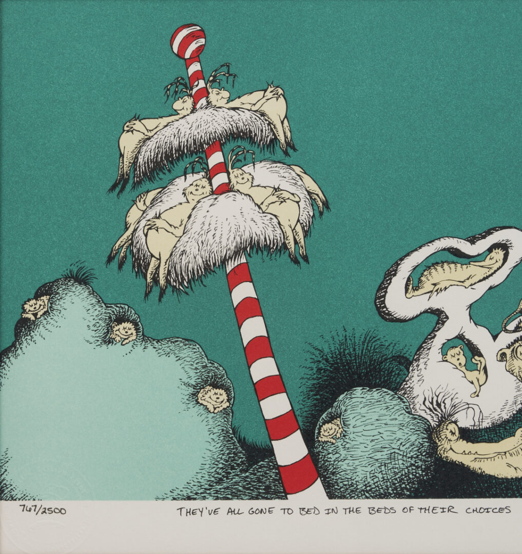 Lot 624: 3 Theodor Geisel / Dr. Seuss Lithographs, Cat In The Hat & Sleep Book
