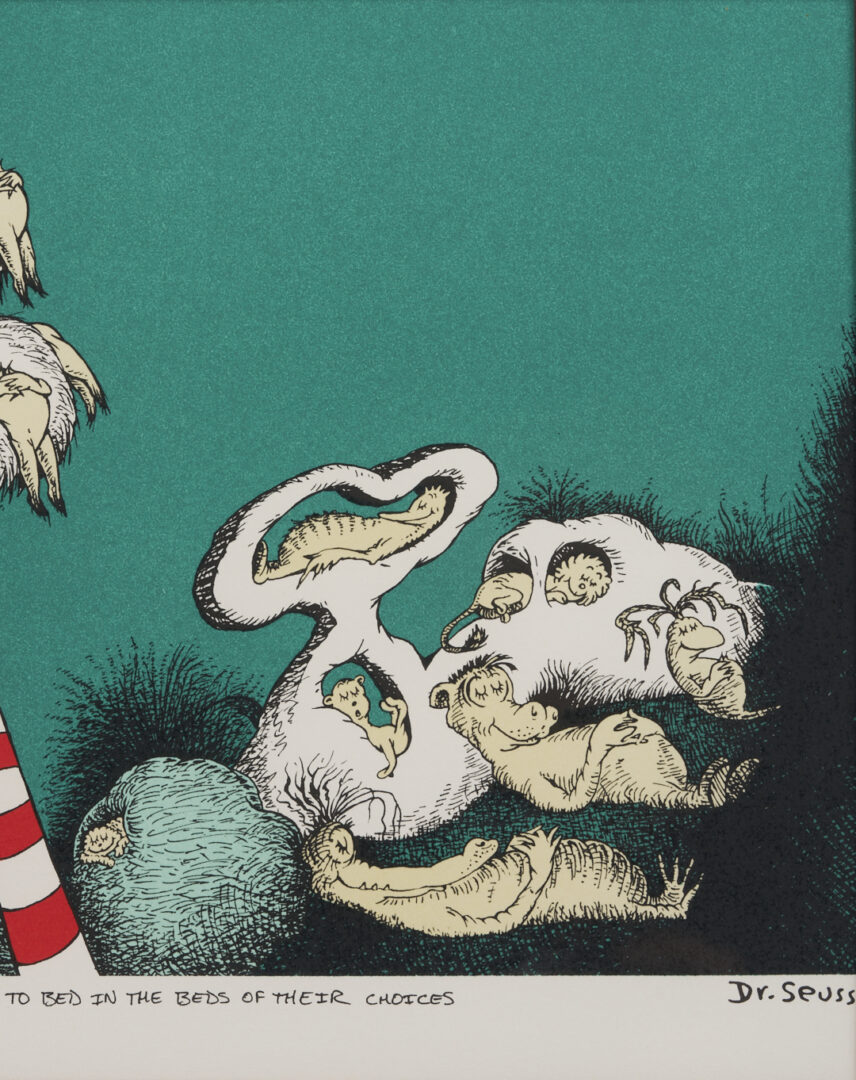 Lot 624: 3 Theodor Geisel / Dr. Seuss Lithographs, Cat In The Hat & Sleep Book
